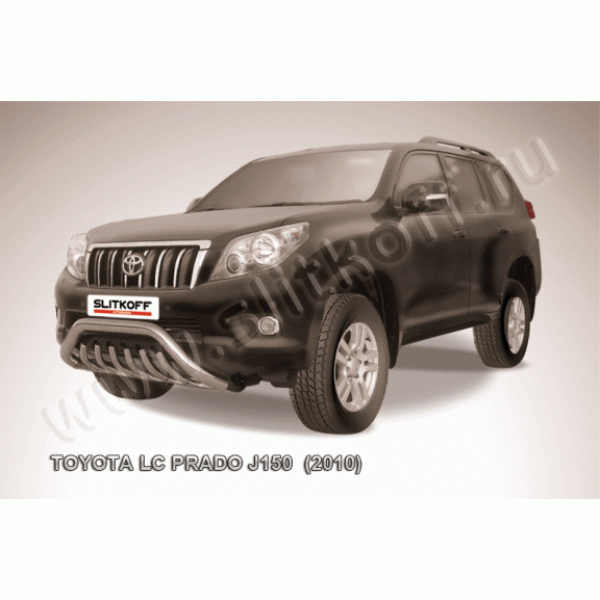 Защита переднего бампера с защитой картера Toyota Land Cruiser Prado 150 2009-2013 (Низкая 
