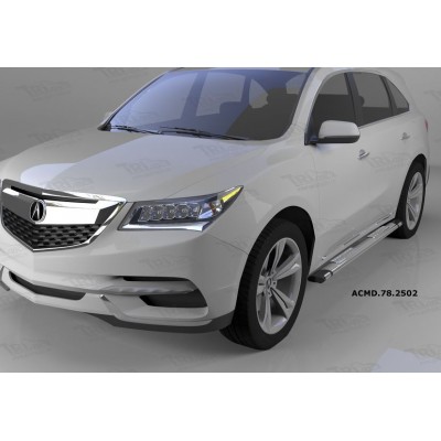 Пороги алюминиевые Acura MDX с 2014 (Emerald Silver)