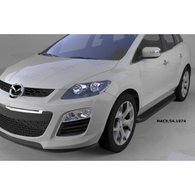 Пороги алюминиевые Mazda CX-7 2006-2012 (Sapphire Black)