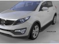 Пороги алюминиевые Kia Sportage 2010-2015 (Sapphire Black)