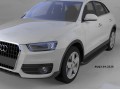 Пороги алюминиевые Audi Q3 с 2011 (Sapphire Black)