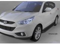 Пороги алюминиевые Hyundai ix35 2010-2015 (Sapphire Black)