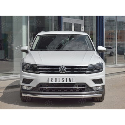 Защита переднего бампера прямая Volkswagen Tiguan с 2017 (кроме offroad)