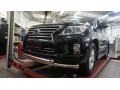 АКЦИЯ!!! Защита переднего бампера Lexus LX 570 2008-2015 (двойная)