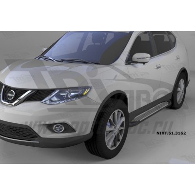 Пороги алюминиевые Nissan X-Trail с 2014 (Sapphire Silver)