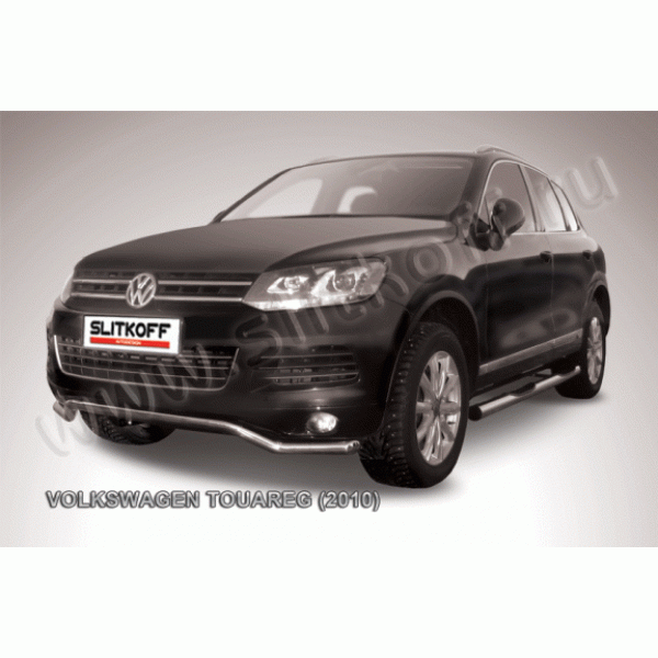 Защита переднего бампера Volkswagen Touareg 2010-2014 (Волна)