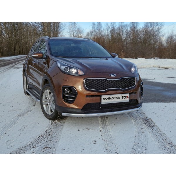 Защита переднего бампера Kia Sportage с 2016 (нижняя одинарная, вариант 1)