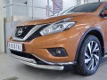 Защита переднего бампера Nissan Murano с 2016 (двойная) секция 63мм дуга 75х42мм