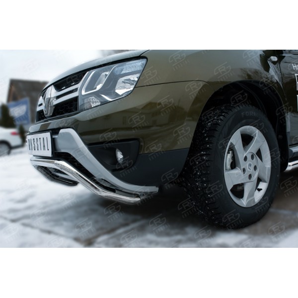 Защита переднего бампера Renault Duster с 2015 (Волна, вариант 2)