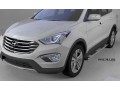 Пороги алюминиевые Hyundai Grand Santa Fe с 2013 (Emerald Silver)