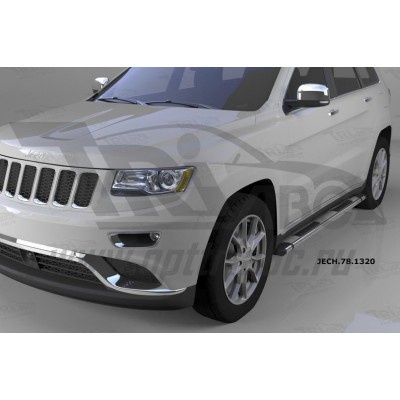 Пороги алюминиевые Jeep Grand Cherokee с 2011 (Emerald Silver)