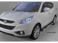 Пороги алюминиевые Hyundai ix35 2010-2015 (Emerald Silver)