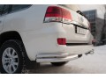 Защита заднего бампера Toyota Land Cruiser 200 с 2015 (Уголки двойные)