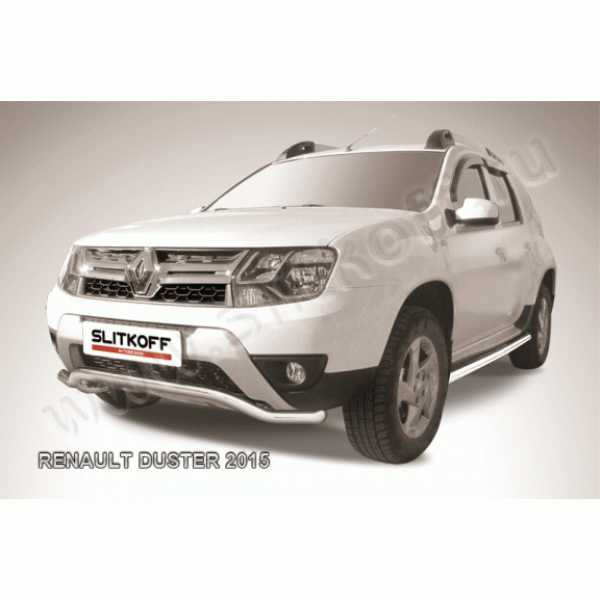 Защита переднего бампера Renault Duster с 2015 (Волна, вариант 1)