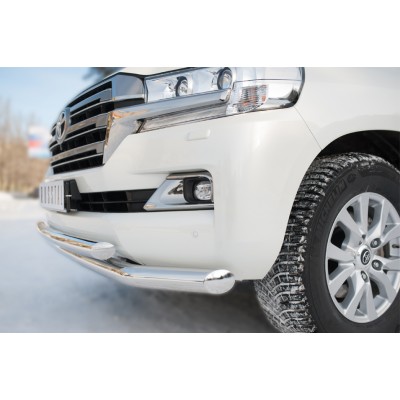 Защита переднего бампера Toyota Land Cruiser 200 с 2015 (Двойная)