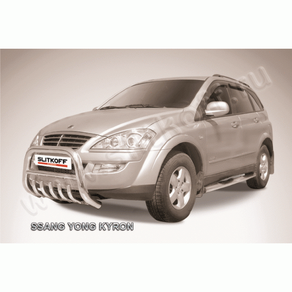 Кенгурятник низкий d76 с защитой картера SsangYong KYRON