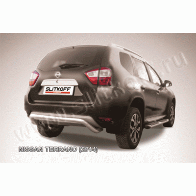 Защита заднего бампера Nissan Terrano с 2014 (Скоба)