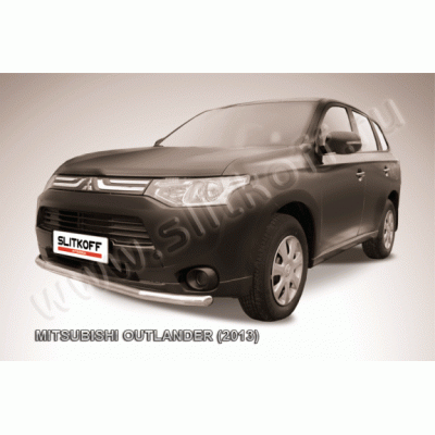 Защита переднего бампера Mitsubishi Outlander 2012-2015 (одинарная 2)