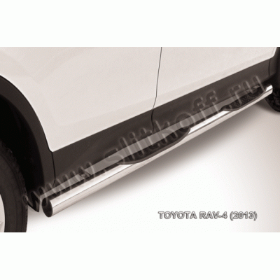Пороги из нержавеющей стали с проступями Toyota RAV4 с 2013
