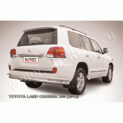 Защита заднего бампера Toyota Land Cruiser 200 2012-2015 (Одинарная с уголками)