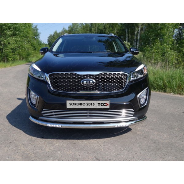 Защита переднего бампера Kia Sorento с 2015 (с ДХО)