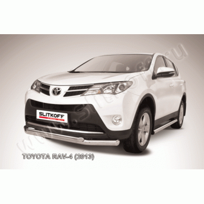 Защита переднего бампера Toyota RAV4 с 2013 (Двойная 2)