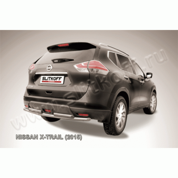 Защита заднего бампера Nissan X-Trail с 2014 (двойная 2)