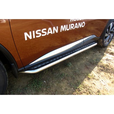 Защита порогов d57 с листом усиленная Nissan MURANO с 2016