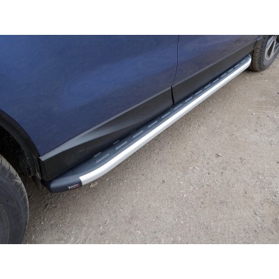 Защита порогов алюминиевая с пластиковой накладкой 1720 мм Subaru Forester 2016-