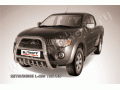 Защита переднего бампера с защитой картера Mitsubishi L200 2006-2014 (Высокая)