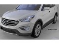 Пороги алюминиевые Hyundai Grand Santa Fe с 2013 (Emerald Black)