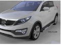 Пороги алюминиевые Kia Sportage 2010-2015 (Emerald Black)