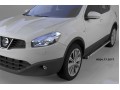 Пороги алюминиевые Nissan Qashqai 2006-2014 (Emerald Black)