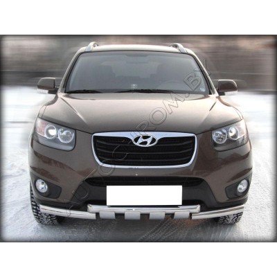 Дуга передняя d-60 с доп.накладками  Hyundai Santa Fe 2010-2012