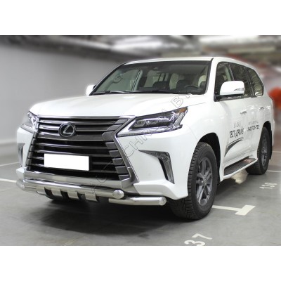 Дуга передняя d-76 с накладками Lexus LX 570 2015-