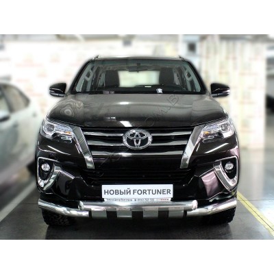 Дуга передняя d-76 с накладками Toyota Fortuner 2017-