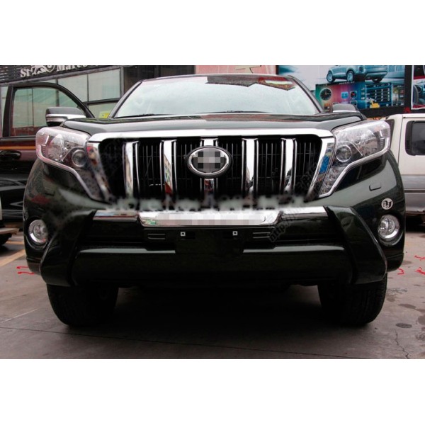 Накладка на передний бампер Toyota Land Cruiser Prado 150 с 2013 чёрная