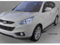 Пороги алюминиевые Hyundai ix35 2010-2015 (Sapphire Silver)