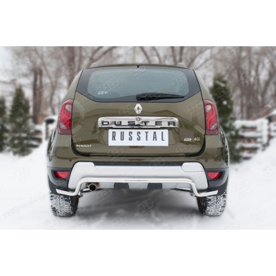 Защита заднего бампера Renault Duster с 2015 (Волна, вариант 2)