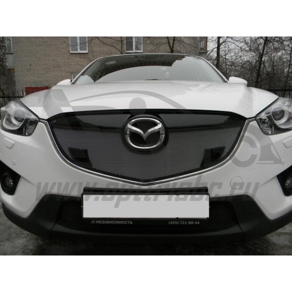 Защита радиатора Mazda CX-5 2011-2015 с парктроником (Chrome)