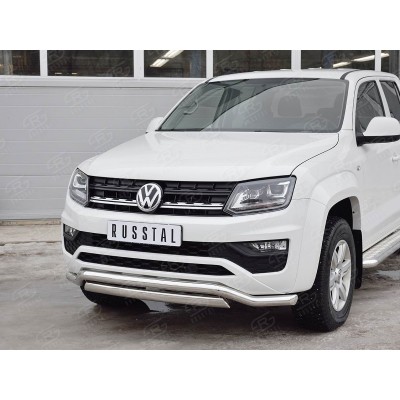 Защита переднего бампера VOLKSWAGEN AMAROK 2016-  D63 волна-75х42 дуга