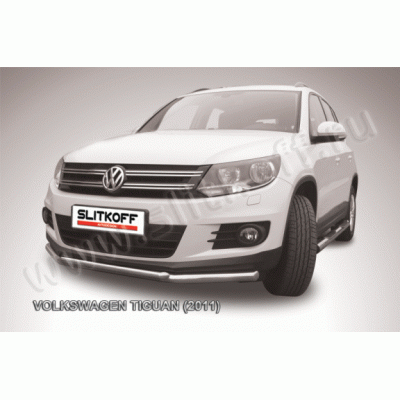 Защита переднего бампера Volkswagen Tiguan с 2011 (Двойная 1)