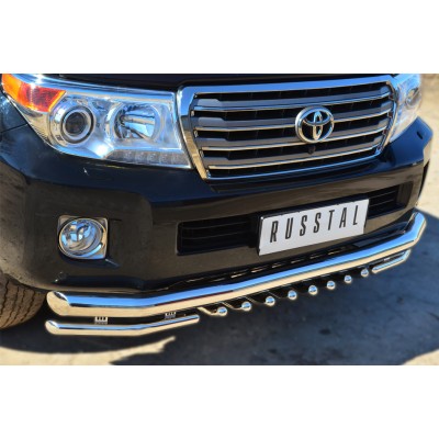 Защита переднего бампера Toyota Land Cruiser 200 2012-2015 (Зубы и уголки)