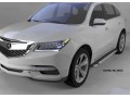 Пороги алюминиевые Brillant Acura MDX с 2014 (черные)