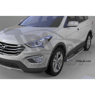 Пороги алюминиевые Zirkon Hyundai Santa Fe с 2012