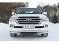 Защита переднего бампера Toyota Land Cruiser 200 с 2015 (Одинарная с уголками)