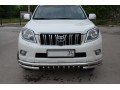 Защита переднего бампера Toyota Land Cruiser Prado 15 c 2010 тройная с защитой акула