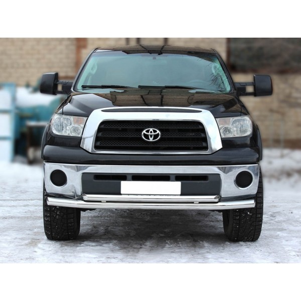 Защита переднего бампера Toyota Tundra с 2007-2013 радиусная двойная d-76+60