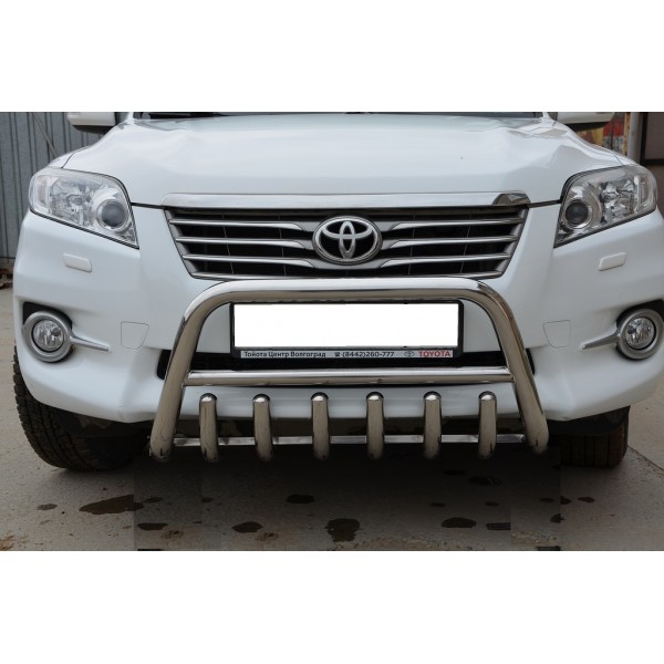 Защита переднего бампера Toyota Rav4 c 2010-2012 скоба низкая + акула