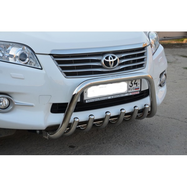 Защита переднего бампера Toyota Rav4 c 2010-2012 скоба низкая + акула d53/42